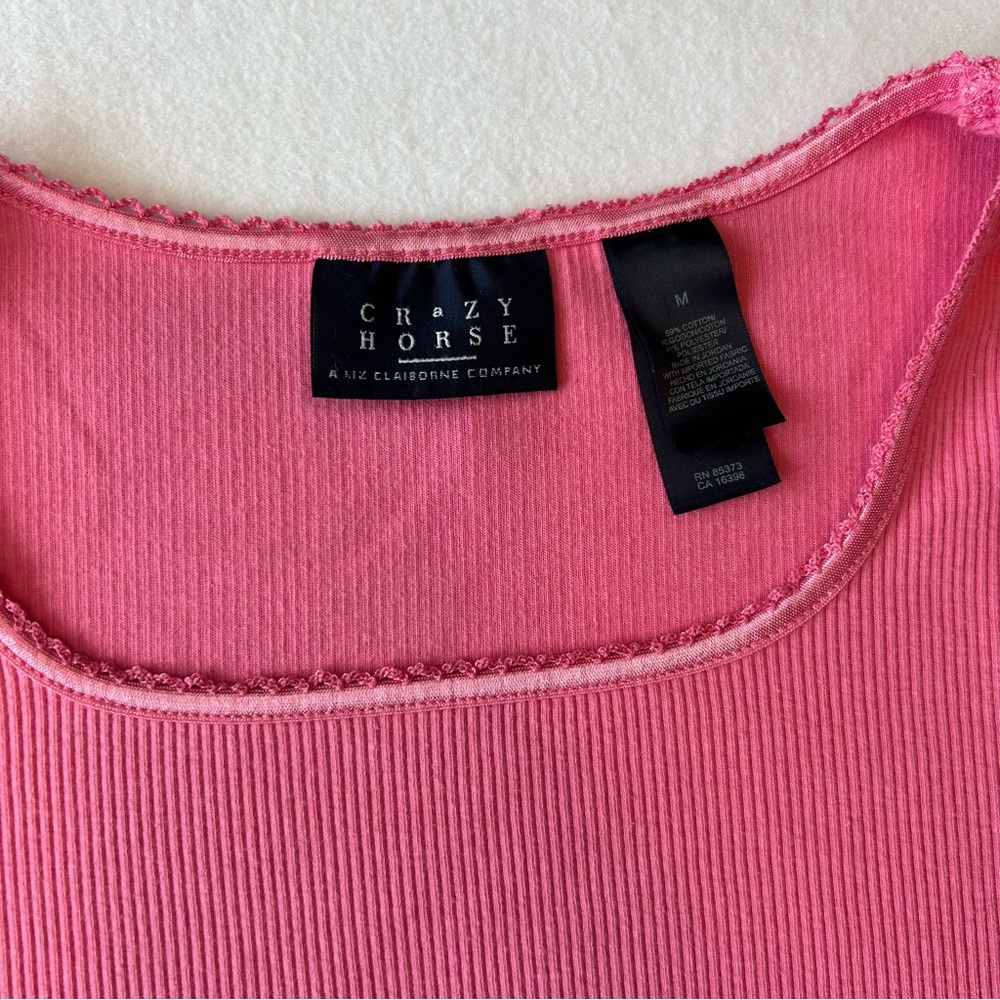 Pink Ribbed Women's Top - Picture 3 of 6